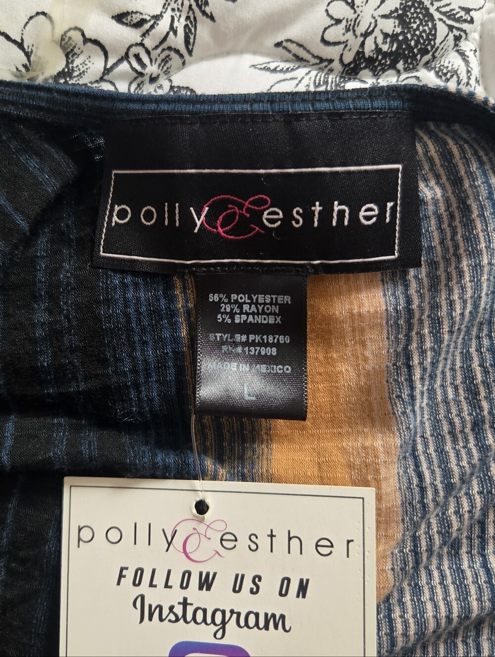 New With Tags Polly & Esther Faux Wrap Multicolored Festival Hippie Top large - Picture 4 of 7